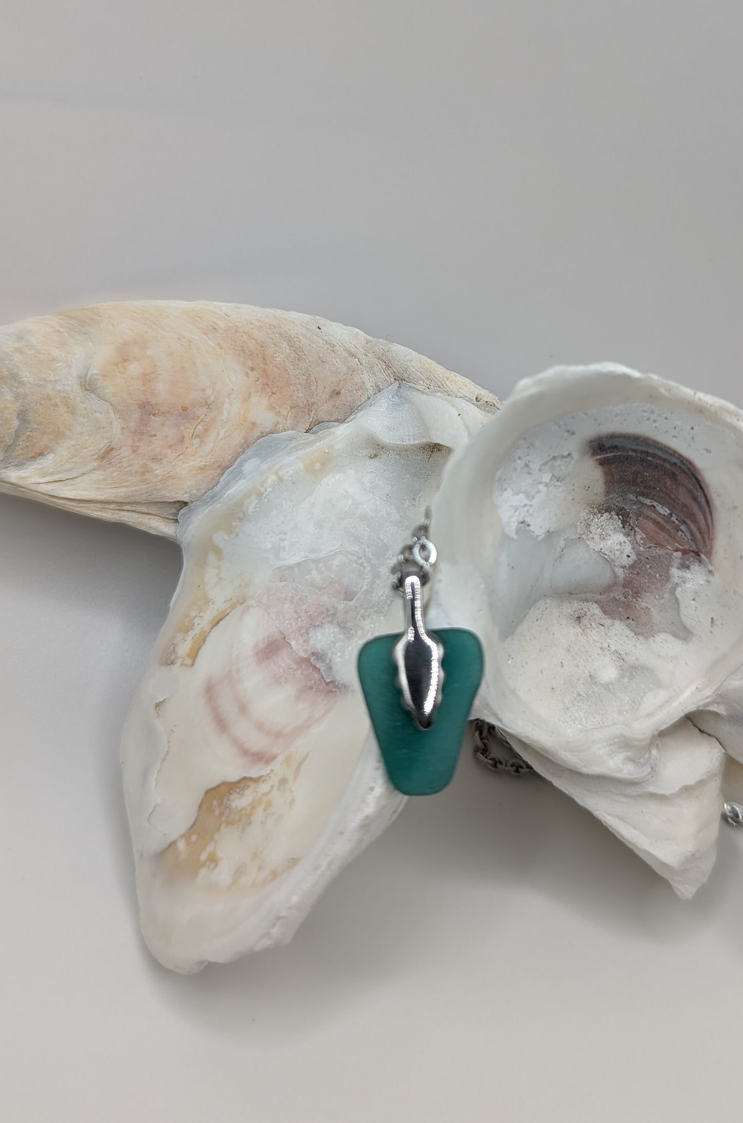 Teal Seaglass pendant, genuine seaglass, seaglass jewelry